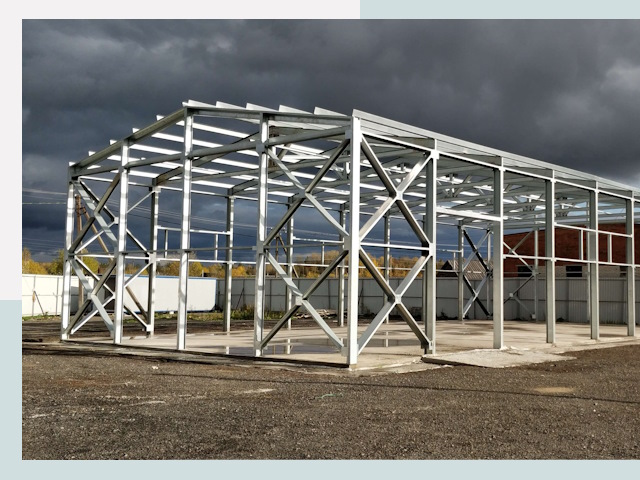 Двускатные ангары в Зеленодольск от 621 руб. за квадрат